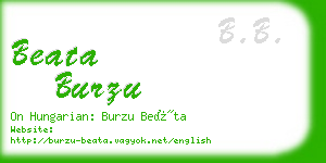 beata burzu business card